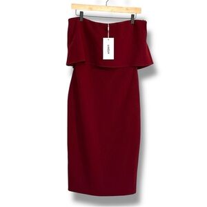 Likely NWT Driggs Burgundy Deep Red Strapless Dress $178 - Size 8
